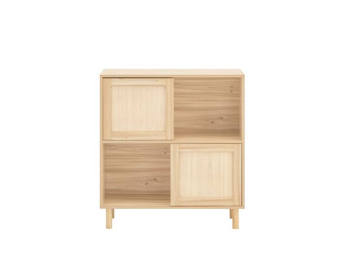 Buffet avec 2 portes coulissantes effet bois