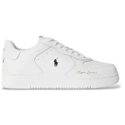 Polo Ralph Lauren für Herren. 809P17938001 Weißer Sportlicher Masters Court aus Leder (46), Wohnung, Schnürsenkel, Lässig