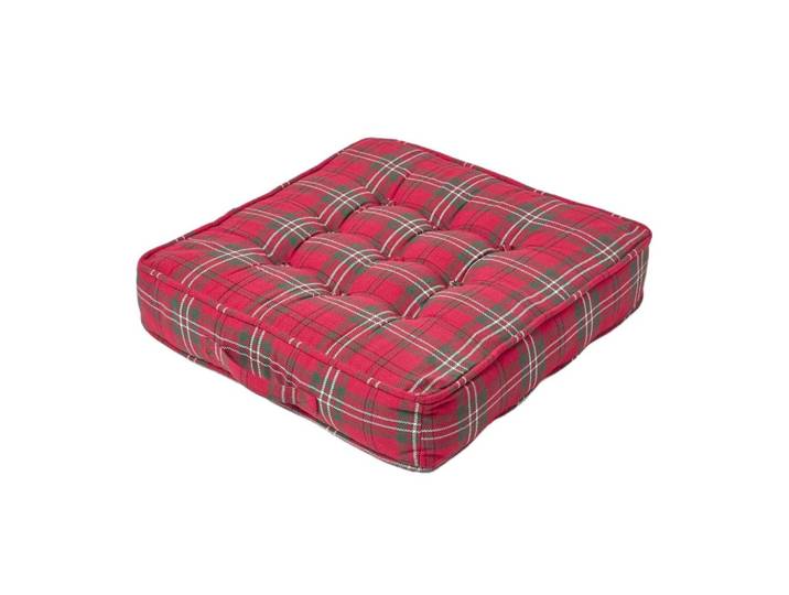 SITZKISSEN rot-grün kariert 50/50/10 cm – Baumwolle