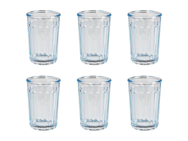Verres BARETTO - Lot de 6 10 x 14 x 10cm 0.5 Bleu/Bleu clair