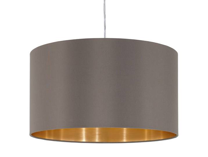 Pendelleuchte I Ø 38cm Braun/Cubanit Mischgewebe E27