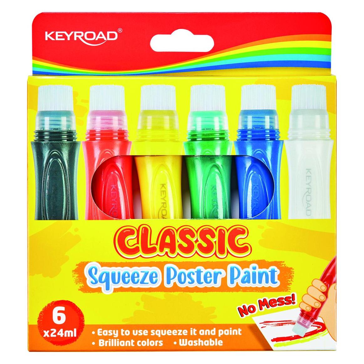 Keyroad Posterfarben, 6 stk., im stift, zum auspressen, box, farbmischung (6x) (43093659)