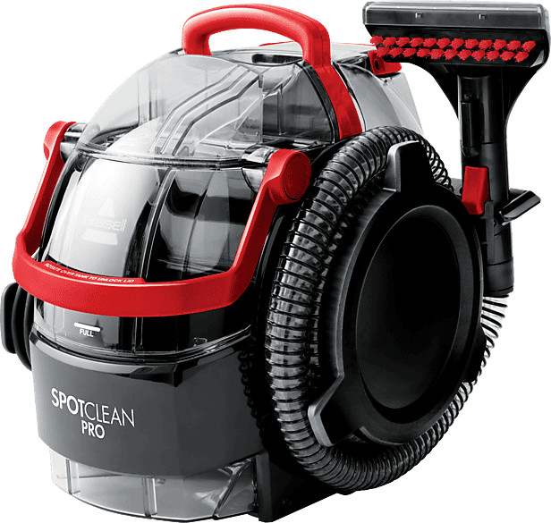 Aspirador sin bolsa - Bissell SpotClean Pro, 750 W, 2.8 l, Limpieza manchas profesional, Negro y Rojo
