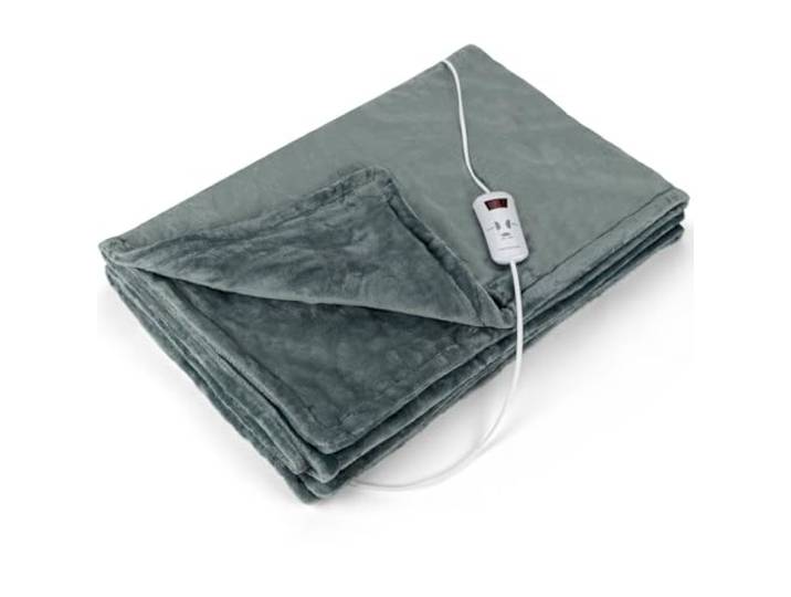 ProfiCare PC-WZD 3061 Couverture chauffante pour Une Chaleur Longue durée et Uniforme (Souple\, Moelleux et agréable pour la Peau 130 x 175 cm\, Partie de Commande avec écran LED Amovible Gris 330610