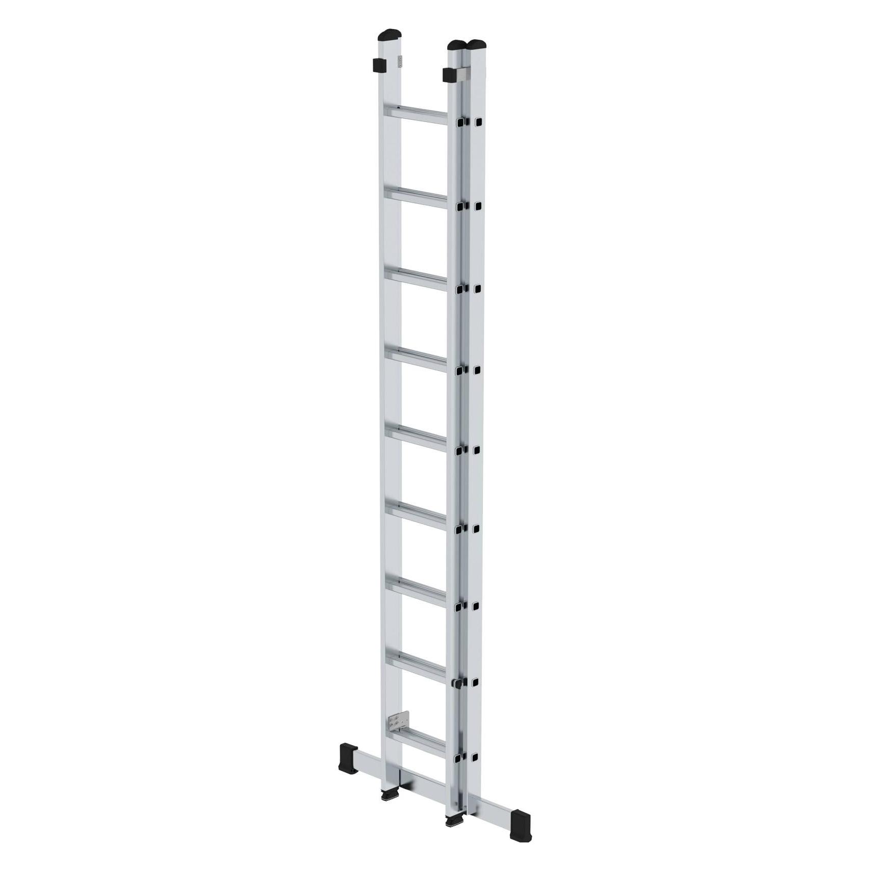 Munk Sprossen-Schiebeleiter mit Standard-Traverse 2x9 Sprossen (Gerüst, 460 cm) (011609)