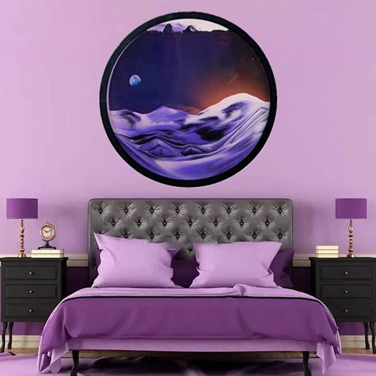 Veelkleurig Zandkunst Schilderij - Dynamisch Zandschilderij met Verlichting - Diameter: 23,8 cm