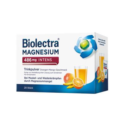 Biolectra Magnesium 486 mg intens Trinkp.Ora.-Mang 20 St Pulver zur Herstellung einer Lösung zum Einnehmen