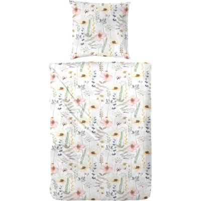 Bettwäsche PRIMERA "Bio-Renforce Bettwäsche Fleur", gelb, B/L: 155cm x 220cm, 1 Stk., 1 Stk., Renforcé (Bio-Baumwolle), B/L: 80cm x 80cm, 2 Stk., Renforcé (Bio-Baumwolle), Obermaterial: 100% Baumwolle, Bettwäsche, Bettwäsche, mit hübschen Blumenranken
