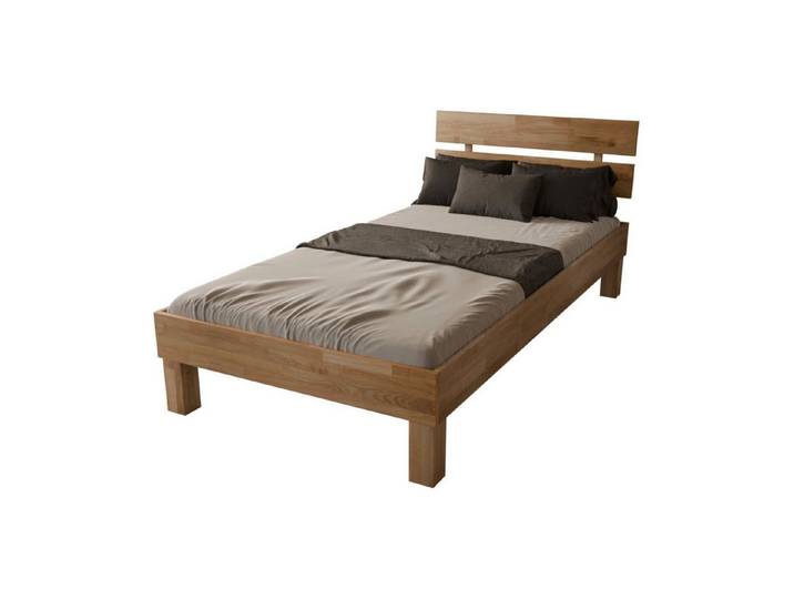 MeinMassivholz Massivholzbett PALMA Wildeiche (Erhältlich in verschiedenen Breiten & Längen), Bettgestell, Kopfpaneel, Einzelbett & Doppelbett, Made in Germany