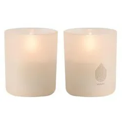Uyuni LED Glas Stumpenkerze 6x7cm vanilla 2er Set