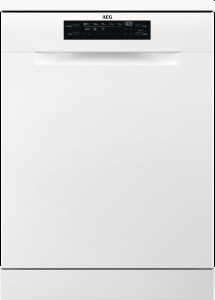 AEG FFB5394XZW, Freistehend, Standardgröße (60 cm), Weiß, Schwarz, Tasten, LED
