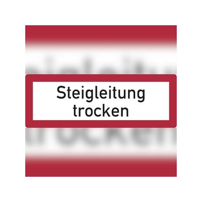 Feuerwehrschild, Steigleitung trocken - DIN 4066 - 297x105x0.45 mm Aluminium geprägt