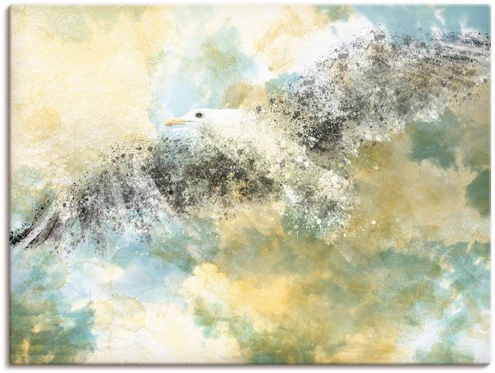Wandbild ARTLAND Verschwindende Möwe , grün (farbe bild(er): grün), B:120cm H:90cm, Bilder, Wandbild, als Alubild, Leinwandbild in verschied. Grössen