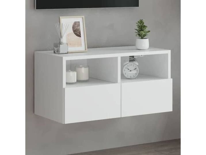 Meuble TV - Meuble Séjour - Armoire TV mural blanc 60x30x30 cm - Bois d'ingénierie - CFW431626
