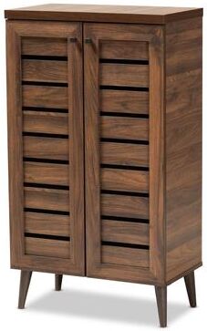 Baxton Studio Salma Modern and Contemporary 2-Door Shoe Storage Wood Cabinet