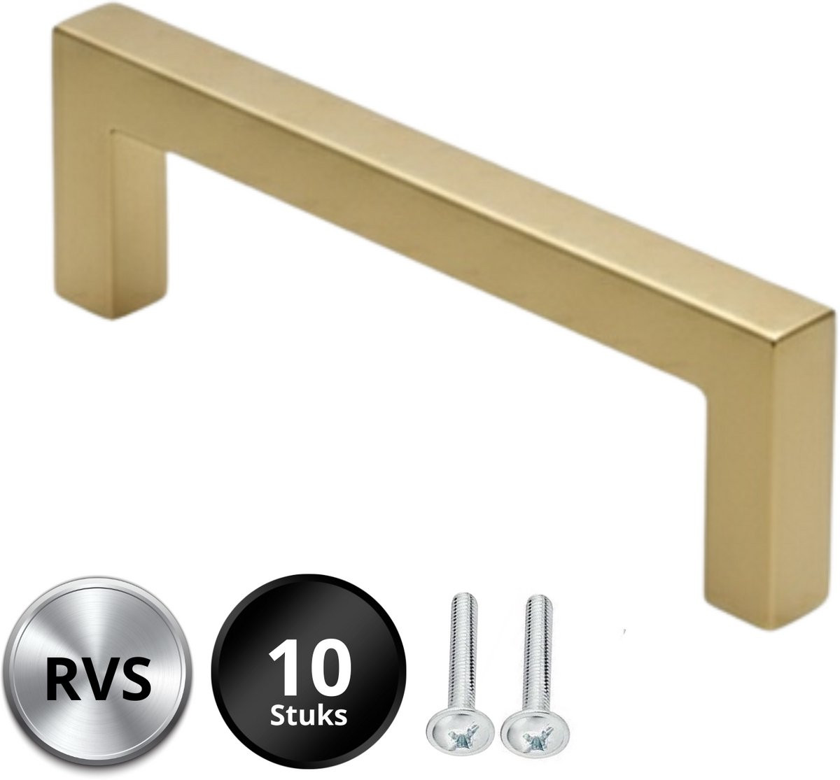 10x Dallas Kastgrepen Goud RVS - Boormaat 96mm