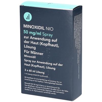 Minoxidil NIO 50mg/ml Spray z.Anw.a.d.Kopfhaut Lsg 3x60 ml Lösung