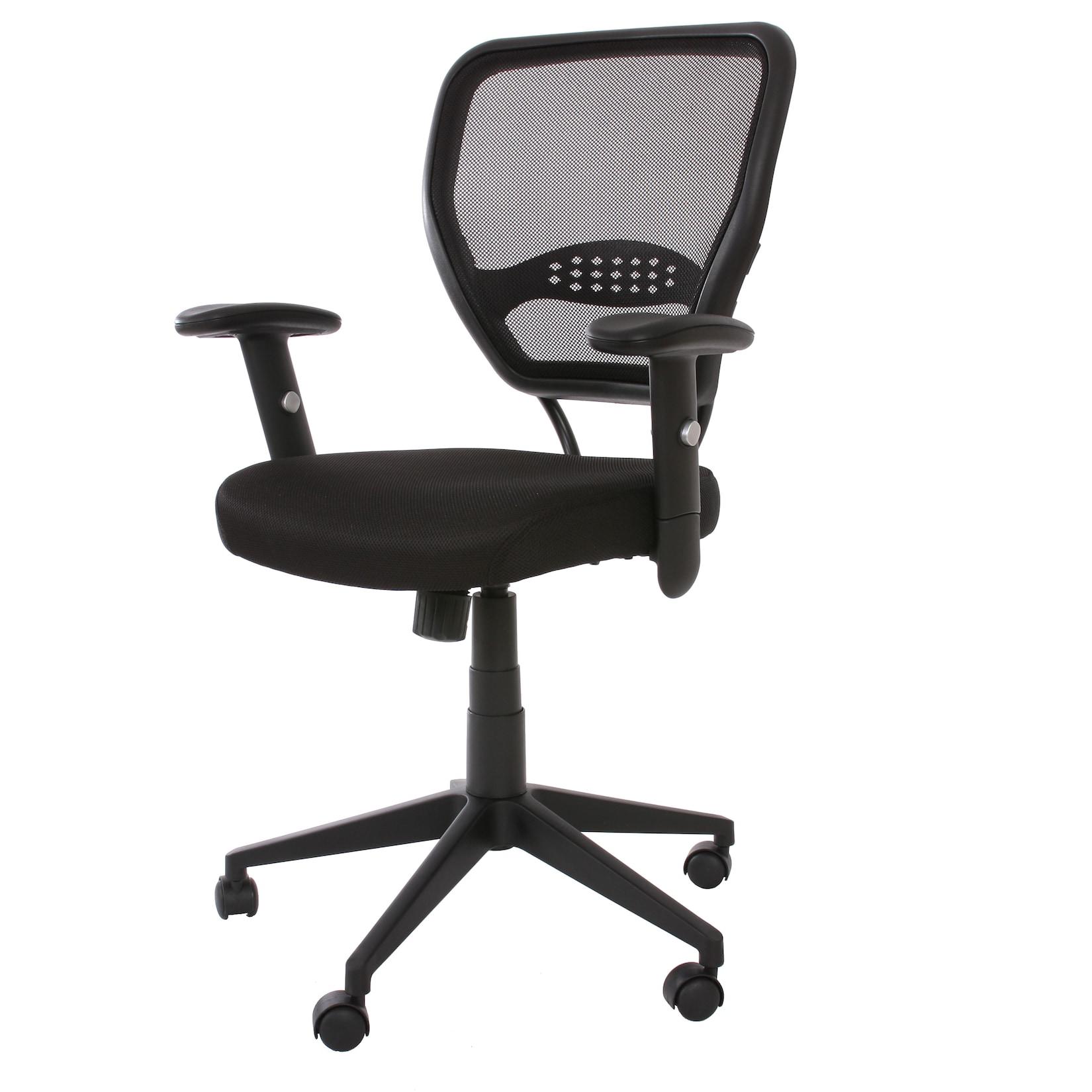 Profi-Bürostuhl Chicago, Chefsessel Drehstuhl, 150kg belastbar, Stoff/Textil ~ schwarz mit Armlehnen