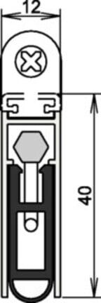 Athmer Joint de porte Kältefeind Allround Nr.1-689 déclenchement unilatéral L1208mm aluminium argenté (1-689-708)