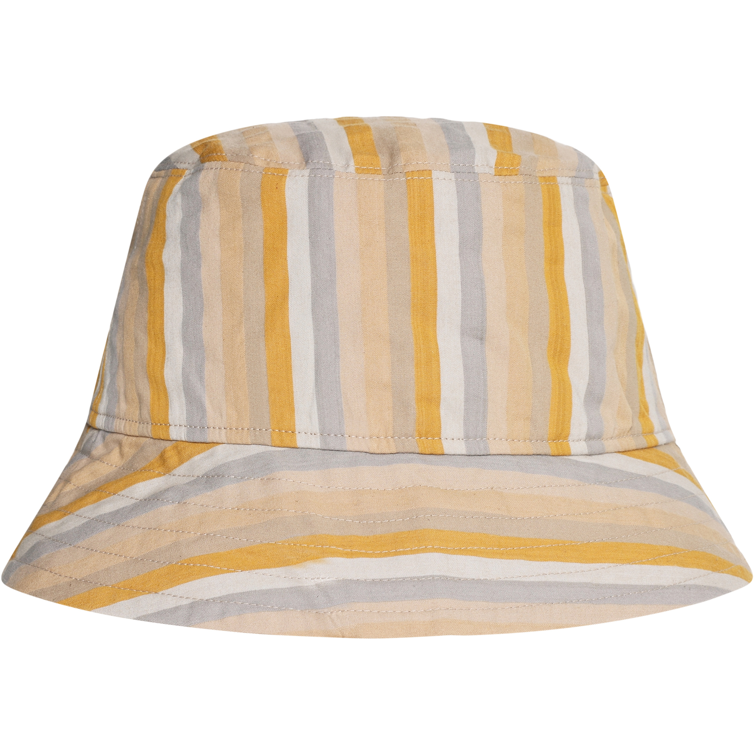 KnowledgeCotton Apparel Seersucker Stripe Bucket Hut Hüte gelb Größe M Lifestyle Hautfreundlich