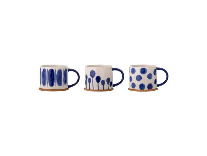 Bloomingville Mug Linora 45 cl, pack de 3 Bleu