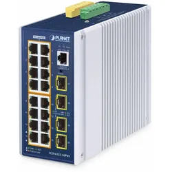 PLANET IGS-6325-16P4S Netzwerk-Switch Managed L3 Gigabit Ethernet (10/100/1000) Power over Ethernet (PoE) Aluminium, Blau