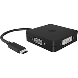 Icy Box Videoadapter IB-DK1104-C 4w1 USB TYPE-C (DisplayPort, DVI, HDMI, VGA), Video Adapter, Schwarz