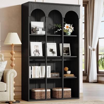 YUZHOU 70.9-Inch Arched Bookcase, 5-Tier Freestanding Display Shelf