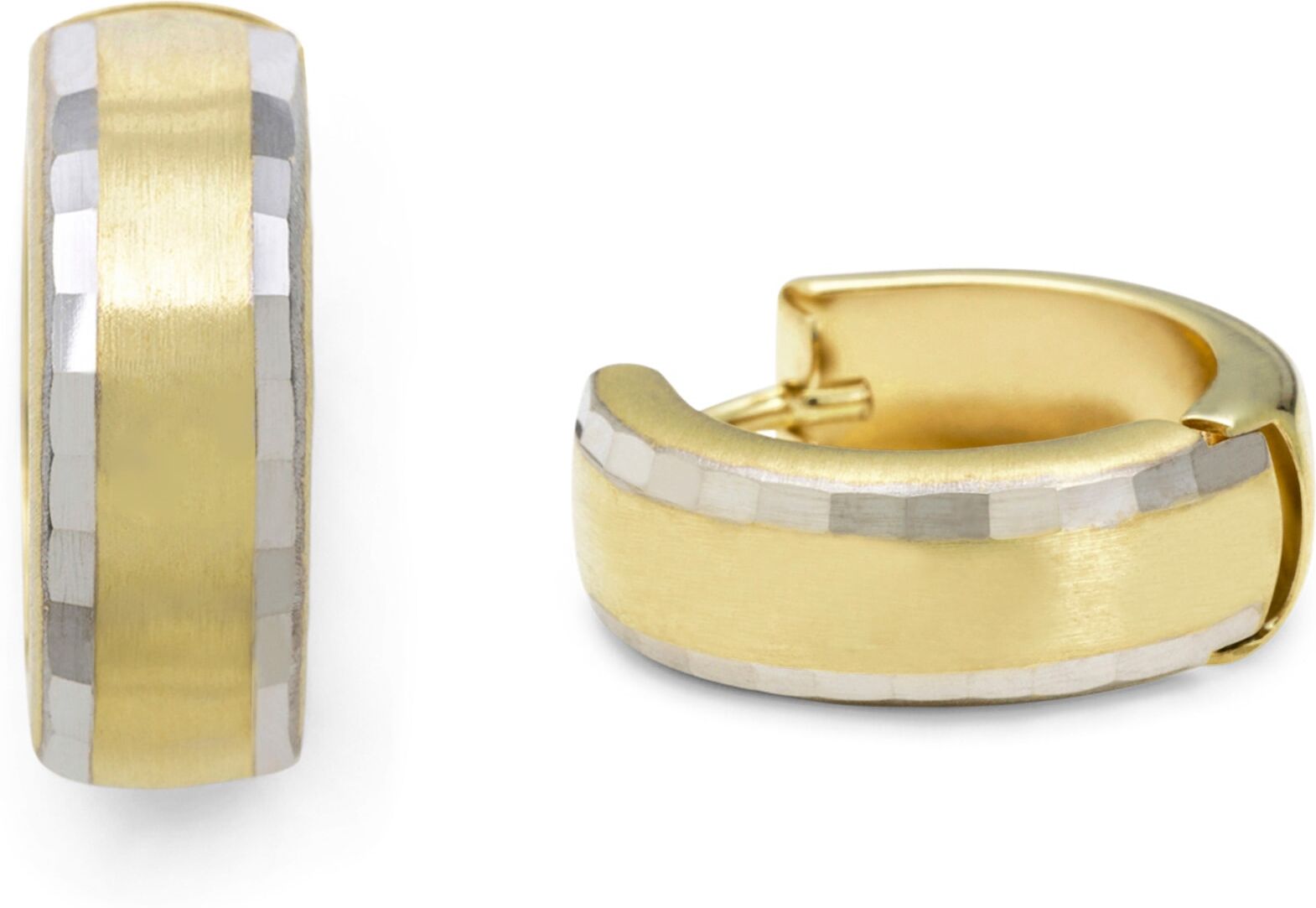 Paar Creolen AMOR "2013744", gold (gelbgoldfarben, weißgoldfarben), Ohrringe, Damen, Gelbgold 375 Weißgold 375, Gelbgold 375, Weißgold 375, Paar Creolen
