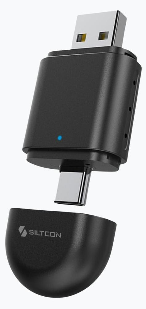Siltcon Carplay Dongle 2-in-1 Android Auto en Wireless Carplay USB/USB-C Zwart 2024 Model