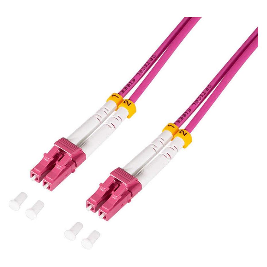 LogiLink Stahlarmiertes Glasfaser-Patchkabel OM4, Duplex LC/UPC - LC/UPC, 2 m (2 m) (FC4LC02)