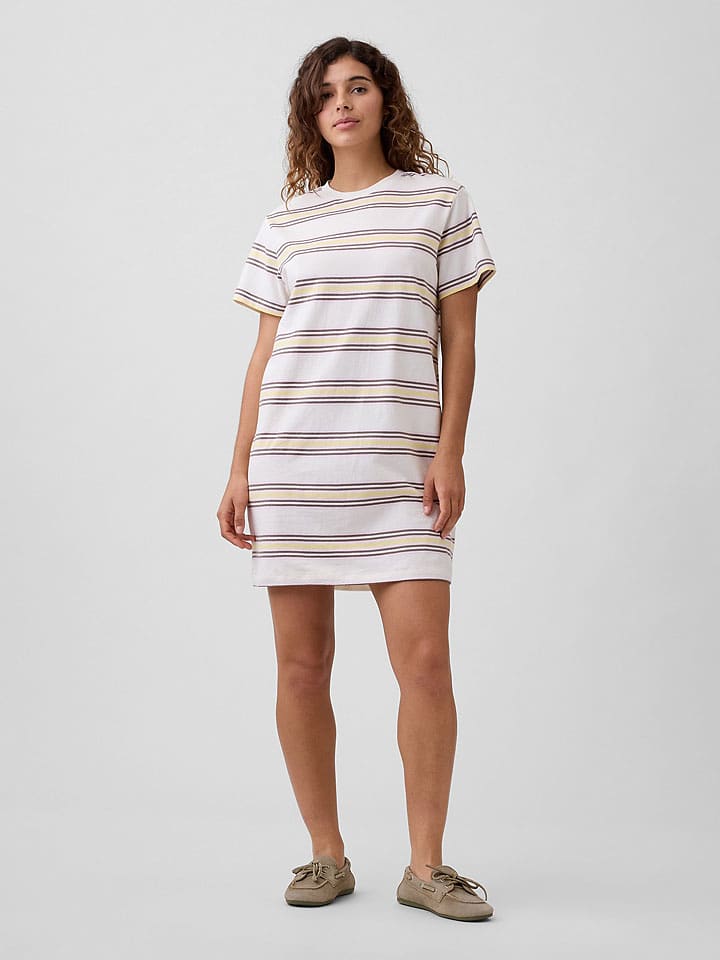 GAP Kleid in Creme/ Gelb/ Braun - S