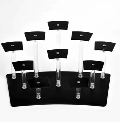 Inspire Picks Clear Acrylic Display Stand For Cupcakes, Jewelry & Collectibles black 10 Seats