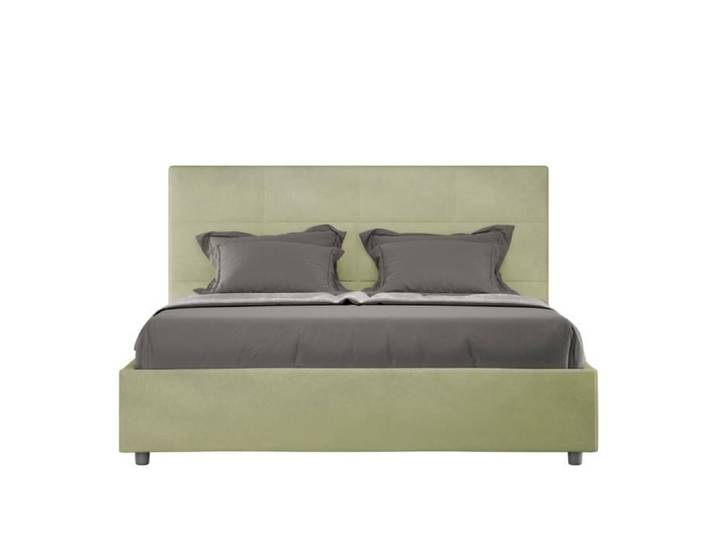 Lit coffre rembourré - MIKA - Mika - 160x200 cm - Microfibre - Vert