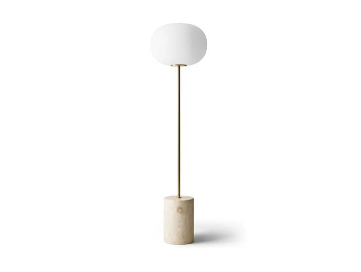 Audo Copenhagen Lampe sur pied JWDA Travertin-laiton brossé, 130 cm