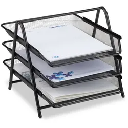 Relaxdays Dokumentenablage aus Metall Schwarz