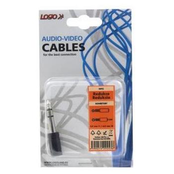 Logo Audio Adapter, Jack-Stecker (6.3mm) - Jack-Buchse (3.5mm), Stereo, schwarz, Blister (Klinkenadapter) (56527931)