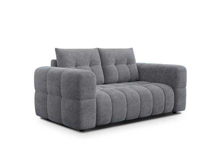 Canapé 2 places, tissu gris foncé