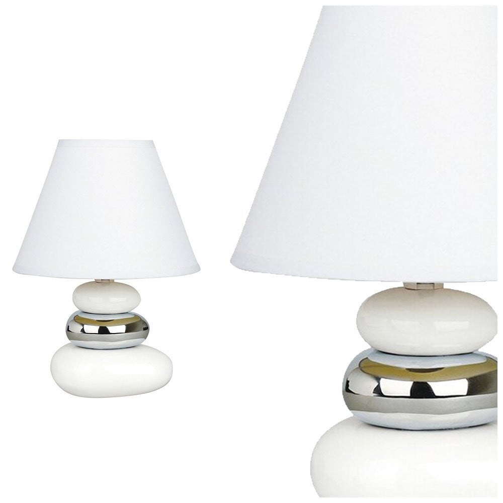 Rabalux Salem tafellamp wit-zilver