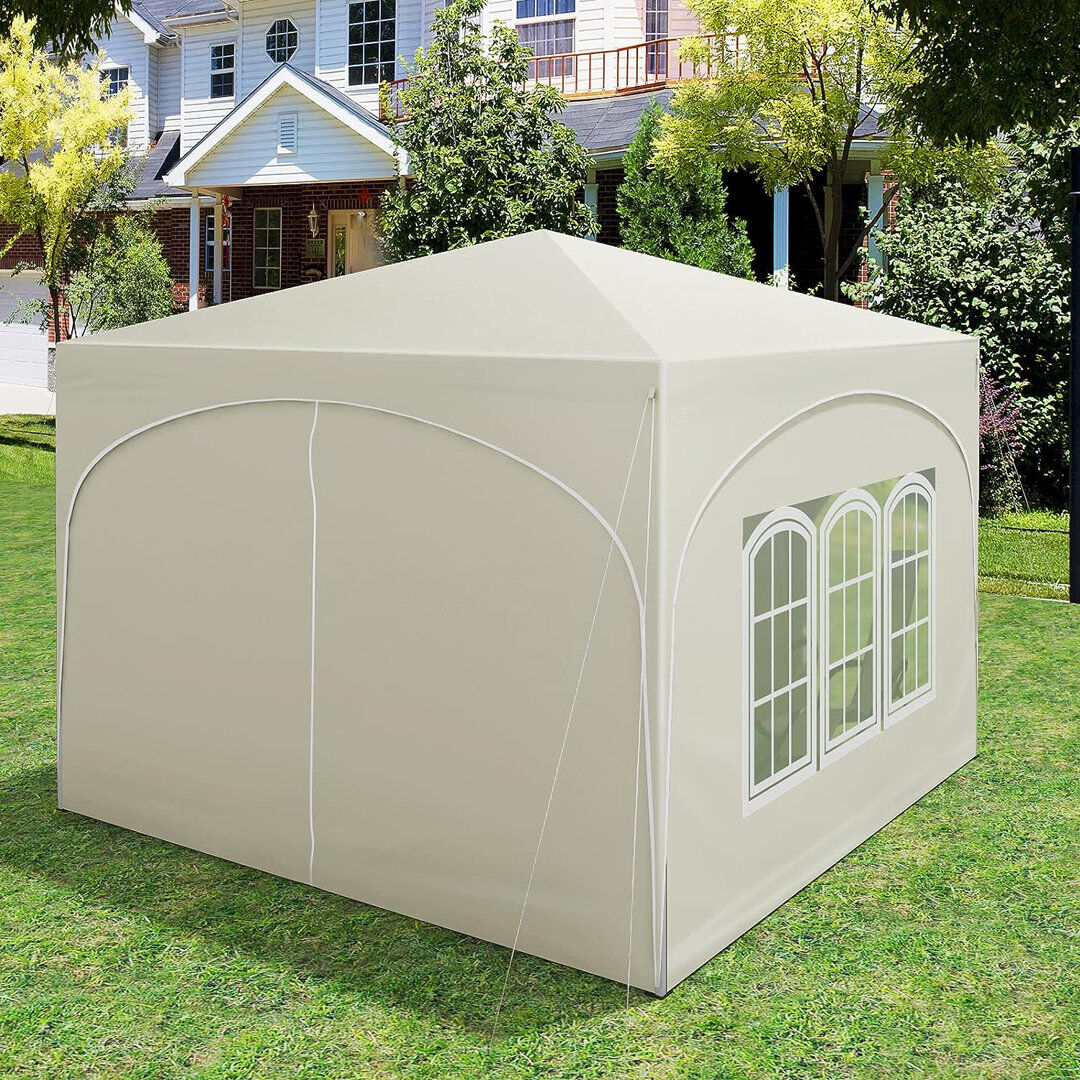Dakota Fields Choncey 3m x 3m Metal Pop-up Gazebo Beige