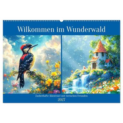 Willkommen im Wunderwald. Zauberhafte Abenteuer mit tierischen Freunden (Wandkalender 2027 DIN A2 quer), CALVENDO Monatskalender