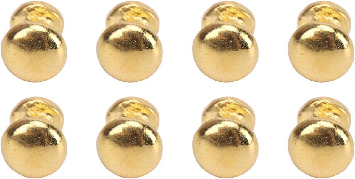 8x Miniatuur Deurknoppen Rond Goud - Metalen Handvatten voor Poppenhuis en Meubels Schaal 1:12
