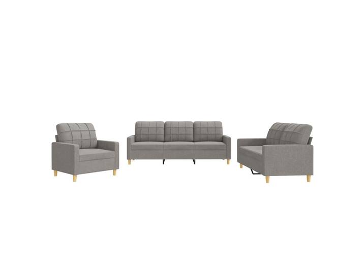 vidaXL Ensemble de canapés 3 pièces avec coussins Tissu Taupe