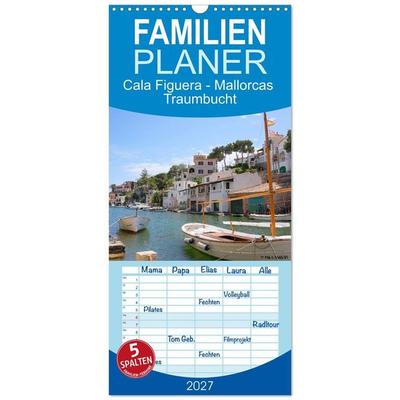 Familienplaner 2027 - Cala Figuera - Mallorcas Traumbucht mit 5 Spalten (Wandkalender, 21 x 45 cm) CALVENDO