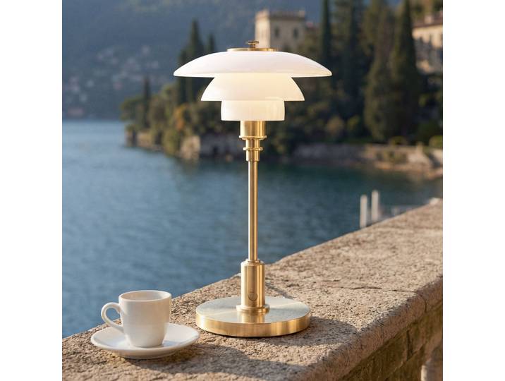 PH 1-1 Portable Tischleuchte, messing, IP44 - Louis Poulsen - Wohnzimmer - Design - Metall - Einflammig