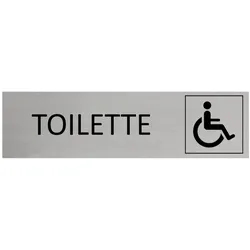 CombiCraft Aluminium Türschild Barrierefreie Toilette 165x45mm mit 3M-Tape