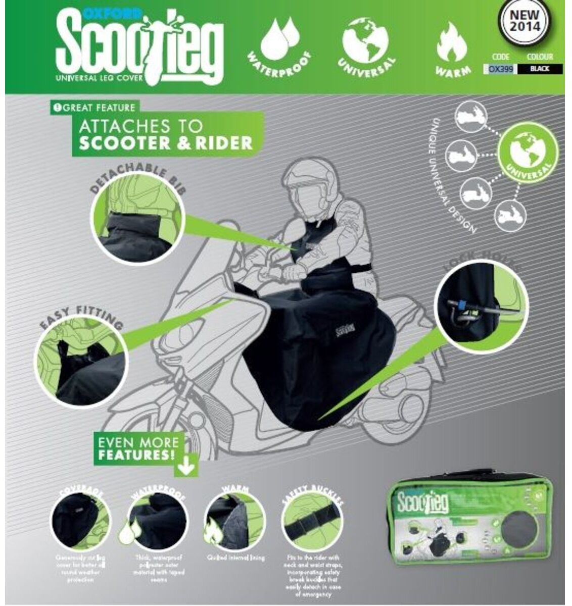 Regenschutz für Schuhe OXFORD Scootleg Größe OS