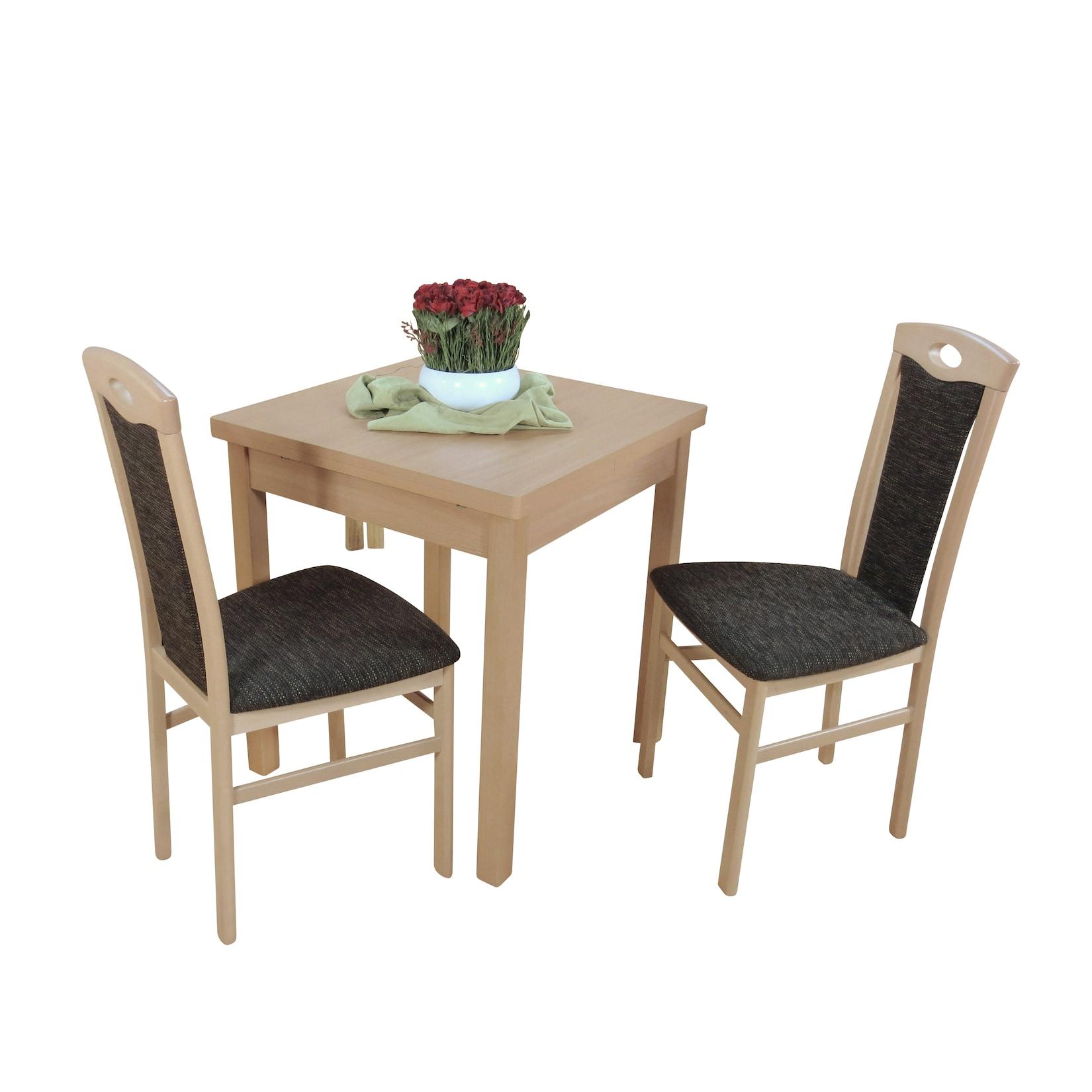 möbel direkt online Essgruppe 3-teilig - "Dinner for Two" Kassel I buche natur-nuss dunkel