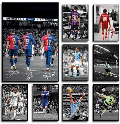 Inspired Finds Famous Soccer Player Canvas Poster Wall Art For Modern Sports Room Decor 7.87x11.81in Unframed bellingham Aura