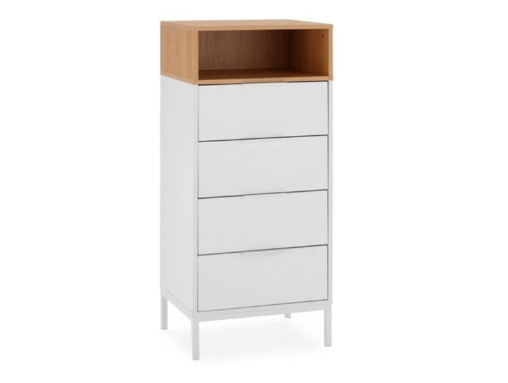 Chiffonnier Nieve 4 tiroirs couleur Blanc